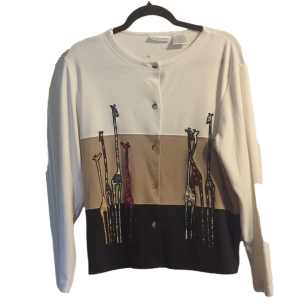BLAIR Boutique giraffe cardigan size med